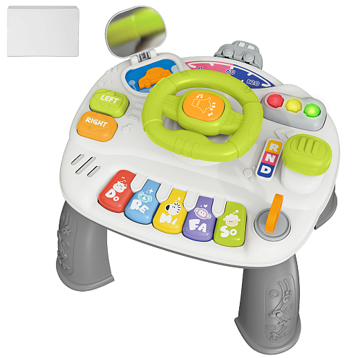 ТМ "Smart baby" Игровой стол с рулем 3 в 1, Шаинский, чип, со свет.и звук.эфф., серый, в б/к в Джамбо Тойз