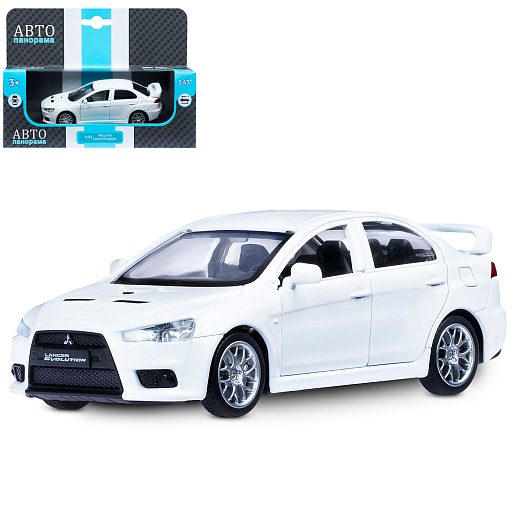 ТМ "Автопанорама" Машинка металлическая, 1:41, Mitsubishi Lancer Evolution, белый, откр. двери, в/к 17,5*12,5*6,5 см в Джамбо Тойз
