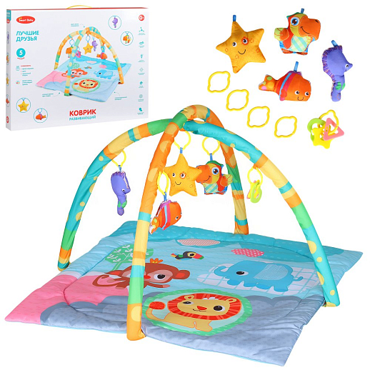 ТМ "Smart Baby" Коврик развивающий "Лучшие друзья", в/к 57,5х6,5х45 см в Джамбо Тойз