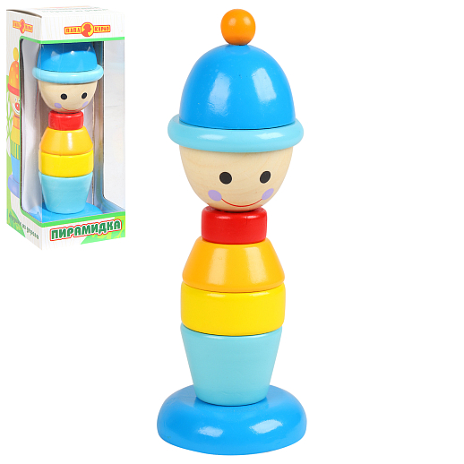 Игрушка деревянная - Пирамидка Мальчик "Папа Карло" в/к 8,8*8,5*22 см в Джамбо Тойз #2