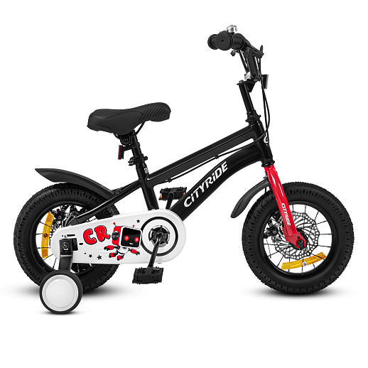 Велосипед двухколёсный CITYRIDE, модель CR-B2-07B, колеса 12", рама сталь, дисковые мех. тормоза, обода сталь, балансирные колёса, цвет черный в Джамбо Тойз #3
