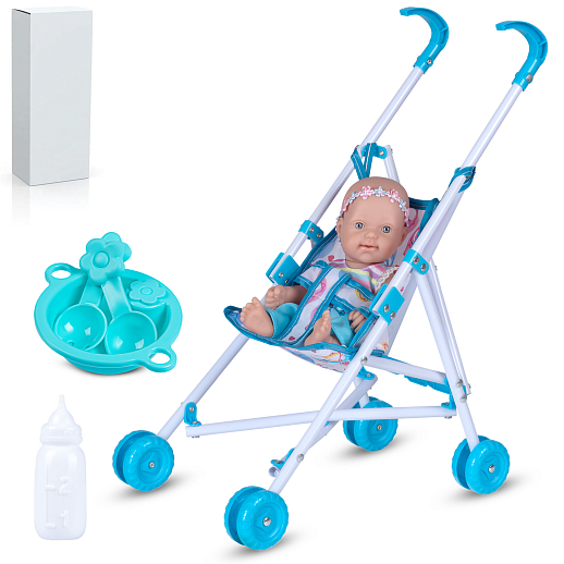 Пупс с коляской и аксессуарами, в/к 56,5*25*8 см в Джамбо Тойз
