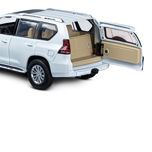 ТМ "Автопанорама" Машинка металлическая, 1:24,  Land Cruiser Prado, белый, открываются двери, капот и багажник, свободный ход колес, световые и звуковые эффекты, в/к 24,5х12,5х10,5 см в Джамбо Тойз #16