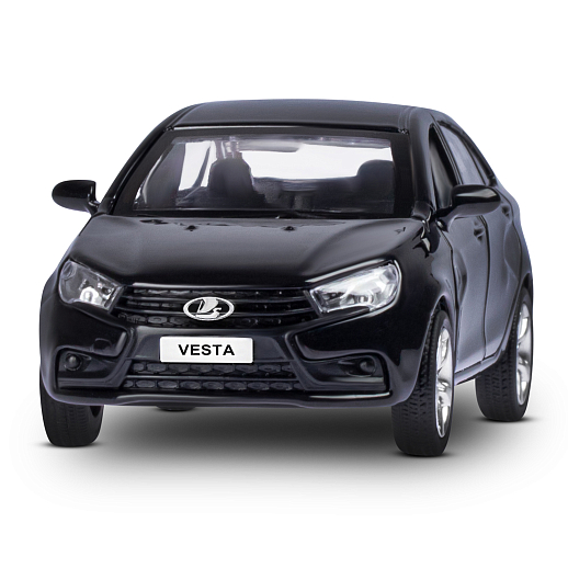 ТМ "Автопанорама" Машинка металлическая 1:43, LADA VESTA черная, откр. 2 двери., инерция + прицеп с дорожными знаками в Джамбо Тойз #5