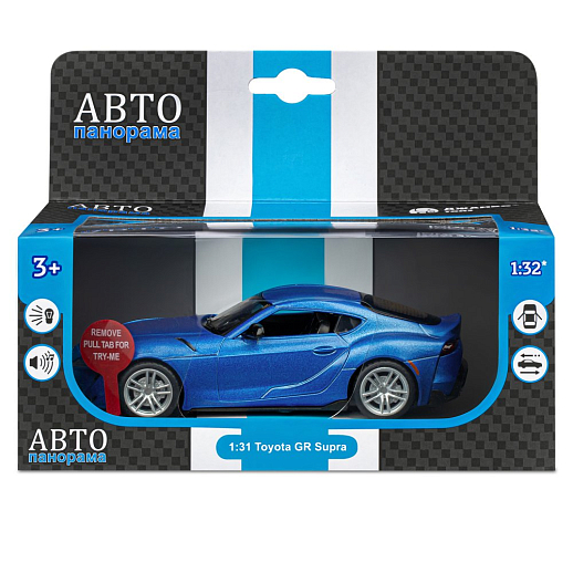 ТМ "Автопанорама" Машинка металлическая 1:31 Toyota Supra, матовый синий, откр. двери, свет, звук, инерция в/к 17,5*13,5*9 см в Джамбо Тойз #22