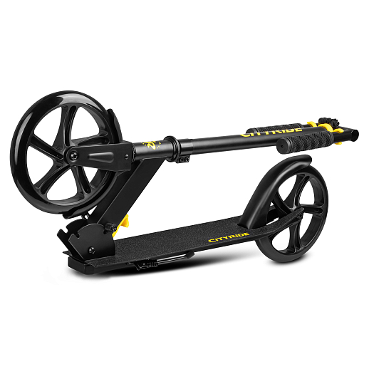 2хкол. самокат CITYRIDE, сталь 100%, грипсы 135мм TPR, колеса PU 200/200 мм. Черный в Джамбо Тойз #3