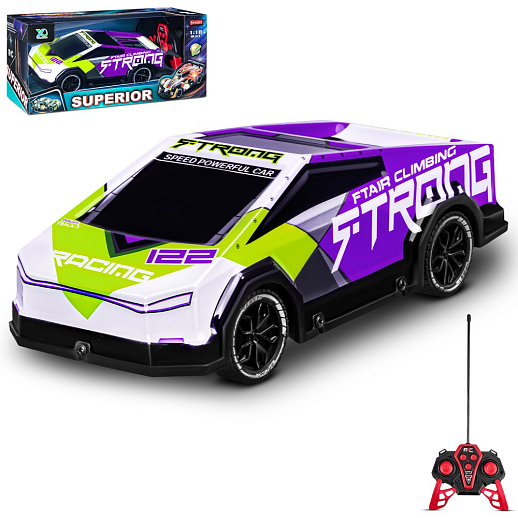 Р/у машина с 3D подсветкой корпуса, 4 канала, цвет салатовый/фиолет, в/к 30*13*13,5см в Джамбо Тойз