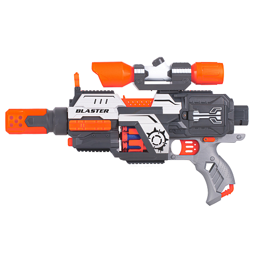 Бластер с мягкими пулями, на бат., 30 пуль в компл., барабанный магазин, в/к 43,5*10,5*22,5см в Джамбо Тойз #12