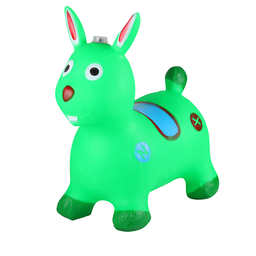 Животное-прыгун "Кролик" со звуком, 1300г, ПВХ, цвет Зеленый, 52*48*26 см в Джамбо Тойз