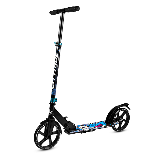 2хкол. самокат CITYRIDE 200, сталь 100%, грипсы 135мм TPR, колеса PU 200/200 мм. Черный в Джамбо Тойз #4
