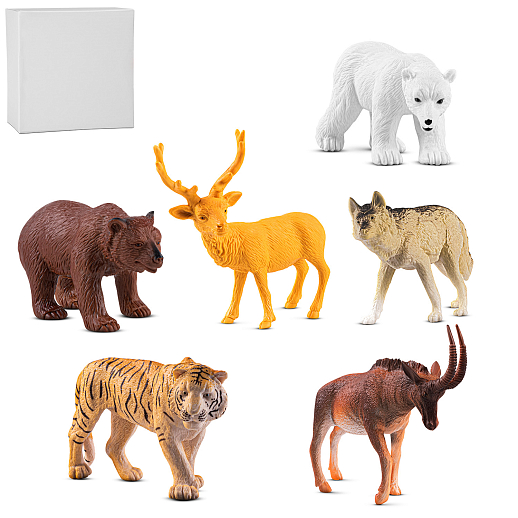 ТМ "КОМПАНИЯ ДРУЗЕЙ", серия "Животные планеты Земля",  Дикие животные Севера, 6 шт, 16х14х8 см, в/к в Джамбо Тойз