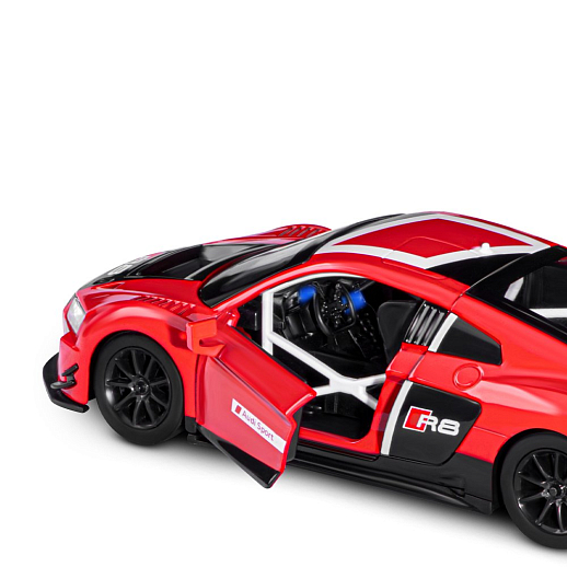ТМ "Автопанорама" Машинка металлическая 1:24 Audi R8 LMS, красный,  откр. двери, свет, звук, свободный ход колес, в/к 24,5*12,5*10,5 см в Джамбо Тойз #14