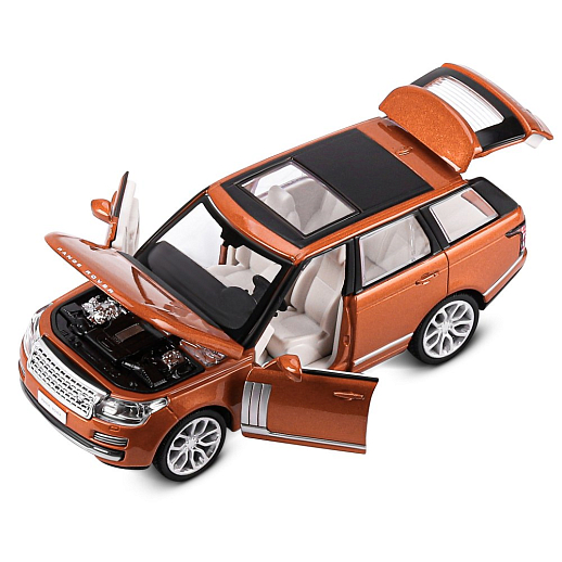 ТМ "Автопанорама" Машинка металлическая 1:34 2013 Range Rover,оранжевый перламутр, свет, звук, откр. двери, капот и багажник, инерция, в/к 17,5*13,5*9 см в Джамбо Тойз #13