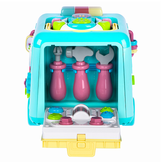 ТМ "Smart Baby" Развивающая игрушка "Автобус" цвет бирюзовый, Шаинский, 57 звуков, стихов, мелодий, песен. Сказки и загадки. Свет, звук, регулирующаяся громкость, в/к 31х22,5х23,5 см в Джамбо Тойз #7