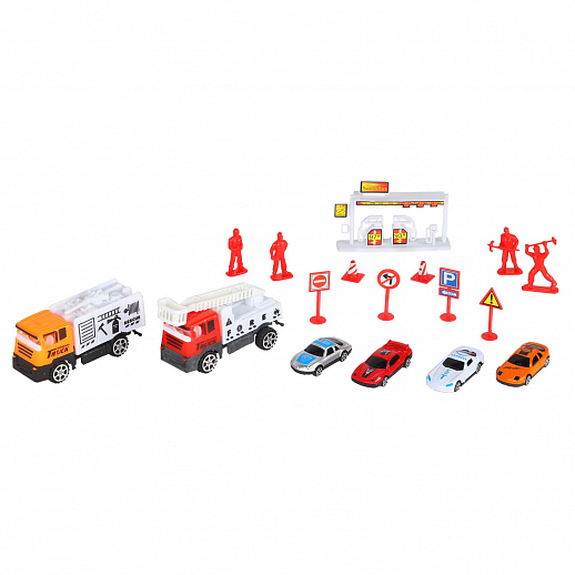 Игровой набор "Пожарный" , в комплекте 6 машинок, 4 фигурки, аксессуары, в/к 38*6*28 в Джамбо Тойз #3