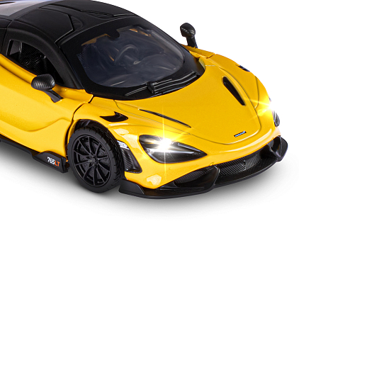 ТМ "Автопанорама" Машинка металлическая, 1:31 McLaren 765 LT, желтый, открываются двери, свет, звук, инерция, в/к 18*13,5*9 см в Джамбо Тойз #20