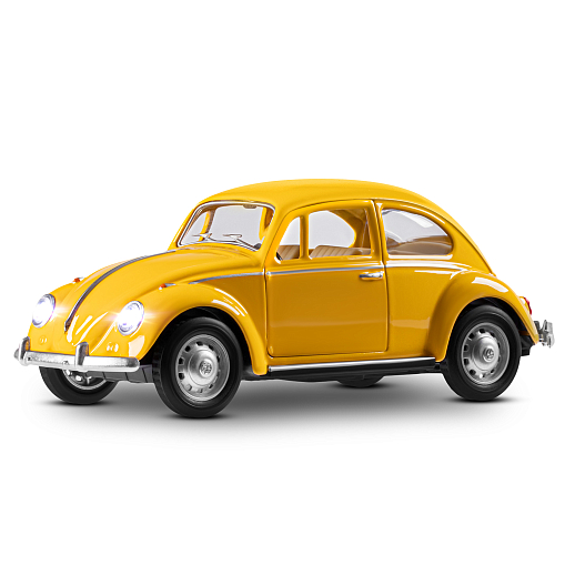ТМ "Автопанорама" Машинка металлическая, 1:28 Volkswagen Classical Beetle 1967, желтый, откр. двери и багажник, свет, звук, инерция, в/к 17,5*12,5*6,5 см в Джамбо Тойз #3