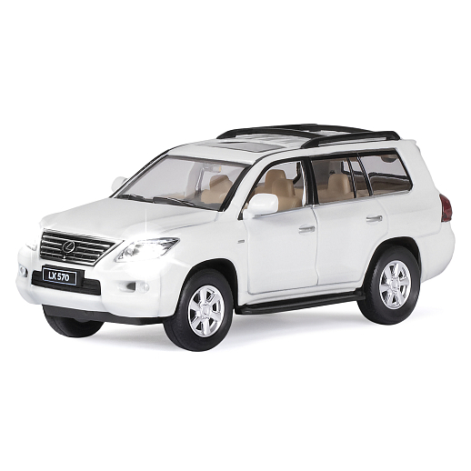 ТМ "Автопанорама" Машинка металлическая 1:32 Lexus LX570, белый, свет, звук, откр. двери и багажник, инерция, в/к 17,5*13,5*9 см в Джамбо Тойз #4