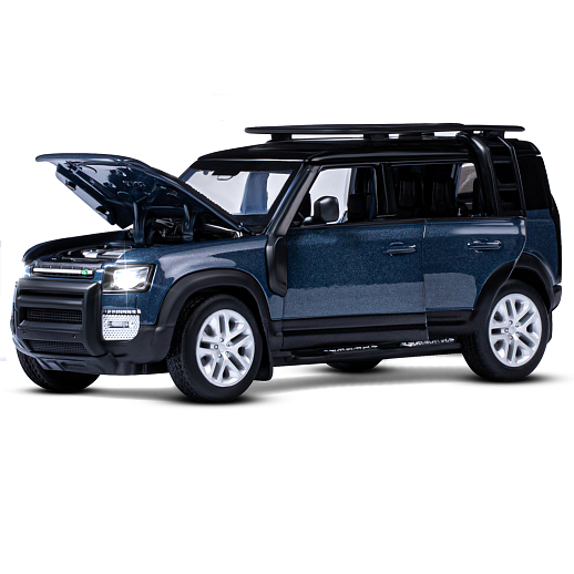 ТМ "Автопанорама" Машинка металлическая 1:32 Land Rover Defender 110, синий, откр.4 двери, капот, багажник, свет, звук, свободный ход колес, в/к 18*13,5*9 см в Джамбо Тойз #6