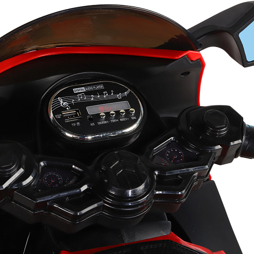 Мотоцикл на аккум. 6v7ah*1,свет, индикатор заряда батареи,МР3 плейер, 95*47*63см, макс. нагрузка 25кг. Цвет - красный в Джамбо Тойз #5