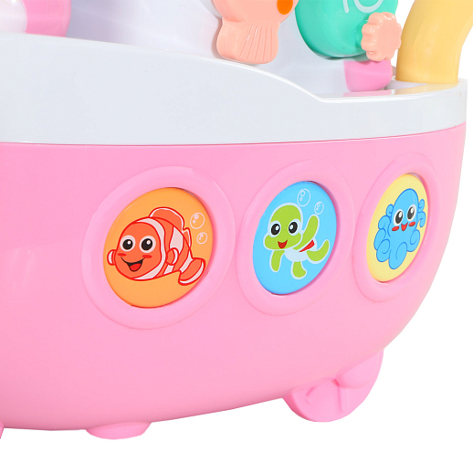 ТМ "Smart Baby" Развивающая игрушка "Кораблик" цвет розовый, 29 звуков, стихов, мелодий. Сказки и потешки. Свет, звук, регулирующаяся громкость, в/к 26,5x17x26,8 см в Джамбо Тойз #7