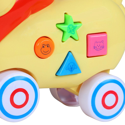 Каталка-игрушка музыкальная "Лев" ТМ "Smart Baby", на веревочке, мелодии В. Шаинского, учим фигуры, животных, в/к 16,5*20,5*9 см в Джамбо Тойз #5