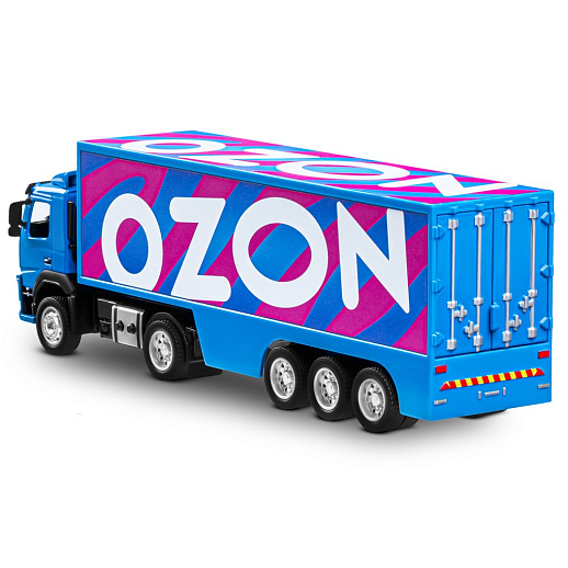 Игрушка для детей: Машинка металлическая 1:50 Volvo OZON, цвет синий, откидывается кабина, свет, звук, свободный ход колес, артикул JB1251739 в Джамбо Тойз #16