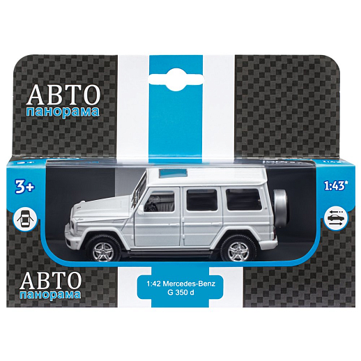 ТМ "Автопанорама" Машинка металлическая 1:42 Mercedes-Benz G350d, белый, откр. двери, инерция, в/к 17,5*12,5*6,5 см в Джамбо Тойз #5