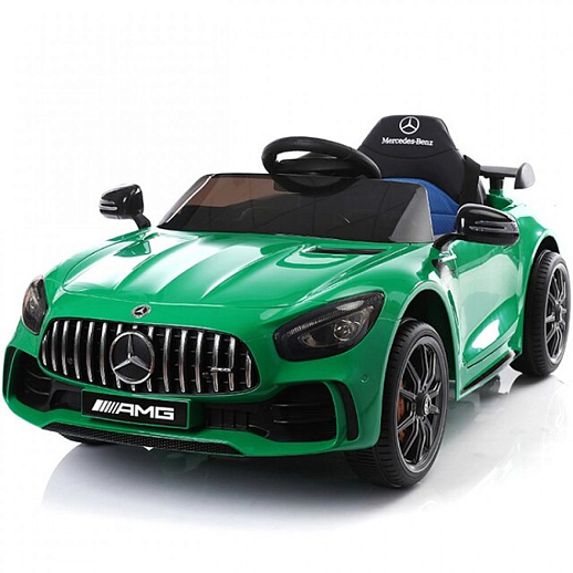 Электромобиль Mercedes Benz AMG на аккум.,12V/4.5AH*1, 380*2, Р/У 2.4GHz, свет, звук, сиденье эко-кожа, колеса EVA,откр.двери,индик.зарядки, MP3/USB, плавн.старт, в/к 111*56*29см. Цвет - зеленый. в Джамбо Тойз