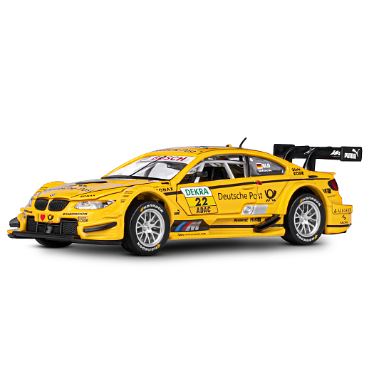 ТМ "Автопанорама" Машинка металлическая 1:32 BMW M3 DTM, желтый, свет, звук, откр. двери и капот, инерция, в/к 17,5*13,5*9 см в Джамбо Тойз #2