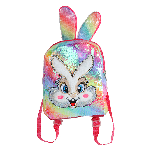 Рюкзачок детский для девочек с пайетками "Зайка", разноцветный, 30*27*3 см в Джамбо Тойз