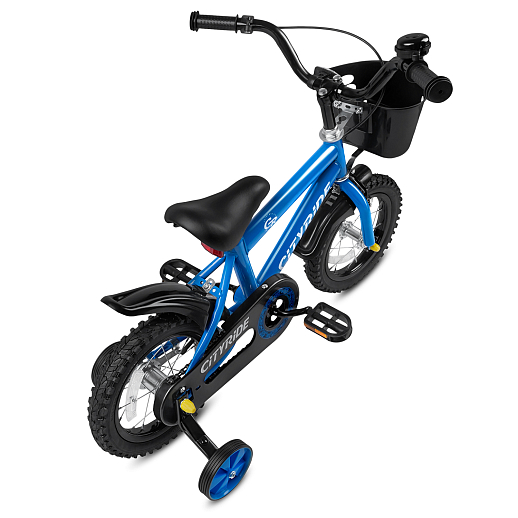 Велосипед двухколёсный CITYRIDE, модель CR-B2-07F51, колеса 12", рама сталь 0,75, колеса сталь, балансирные колеса, цвет голубой в Джамбо Тойз #4