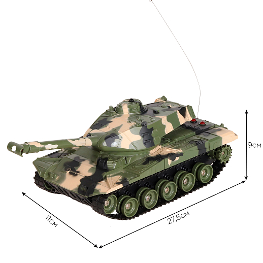 AUTODRIVE Р/У Танк, М1:32, ИК-бой, 27MHz, повороты башни,движ.пушки вверх/вниз,индик.жизни, зеленый камуфляж, в/к 37*19*16.5см в Джамбо Тойз #2