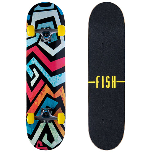 Скейтборд Fish, дека клен 9 сл., размер 31"*8", колеса: 54*36мм 85А, PU, ABEC-7 карбон в/п в Джамбо Тойз