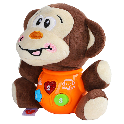 ТМ "Smart Baby" Развивающая мягкая игрушка "Обезьяна" цвет оранжевый, 17 звуков природы , сказок, ме в Джамбо Тойз #3