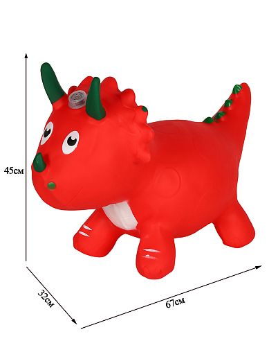 Животное-прыгун "Динозавр" со звуком, 1575г, ПВХ, цвет красный, 42*41*46 см в Джамбо Тойз #5
