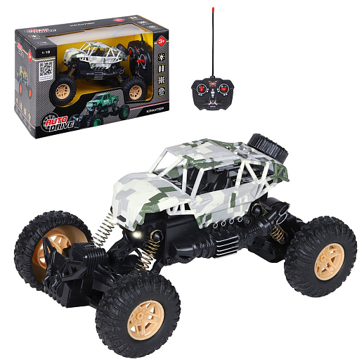 AUTODRIVE 1:18 Р/У Краулер, 4 канала, свет, цвет хаки, в/к 29*14,7*17,5см в Джамбо Тойз