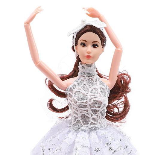 Кукла "Балерина", с шарнирными руками и ногами в белом платье, в/к 17*8*32,5 см в Джамбо Тойз #4