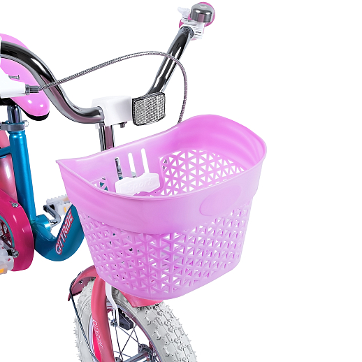 Велосипед двухколёсный CITYRIDE, модель CR-B2-09F7, рама сталь, колеса алюминий 12", пластиковая корзина, цвет голубой-розовый в Джамбо Тойз #4