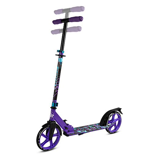 2хкол. самокат CITYRIDE 200, сталь 100%, грипсы 135мм TPR, колеса PU 200/200 мм. Фиолетовый в Джамбо Тойз #9