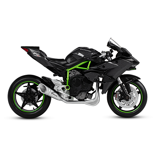 ТМ "Автопанорама" Мотоцикл металл. 1:12 KAWASAKI Ninja H2R, черный, свободный ход колес, в/к 7,1 х 11,7 х 20,6 см  в Джамбо Тойз #5