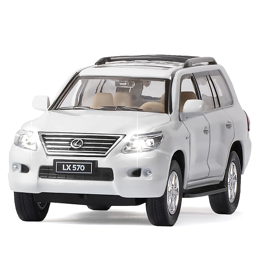 ТМ "Автопанорама" Машинка металлическая 1:32 Lexus LX570, белый, свет, звук, откр. двери и багажник, инерция, в/к 17,5*13,5*9 см в Джамбо Тойз #2