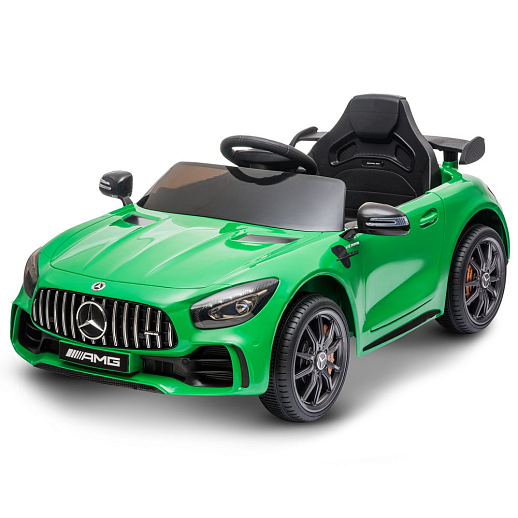 Электромобиль Mercedes Benz AMG на аккум.,12V/4.5AH*1, 380*2, Р/У 2.4GHz, свет, звук, сиденье эко-кожа, колеса EVA,откр.двери,индик.зарядки, MP3/USB, плавн.старт, в/к 111*56*29см. Цвет - зеленый. в Джамбо Тойз #8