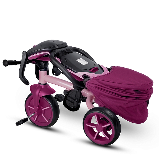 Детский трехколесный велосипед "CITYRIDE XTERRA". Рама сталь, сиденье съемное, складная крыша D600, подножки, колеса 11/9 EVA, корзина, подстаканник, розовый в Джамбо Тойз #10