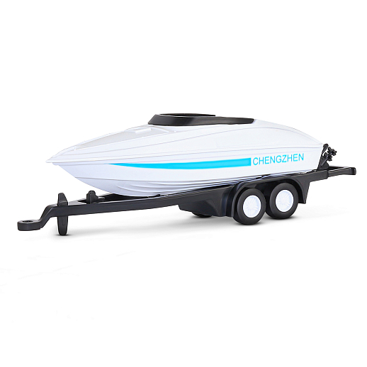 ТМ "Автопанорама" Машинка металлическая 1:43, LADA VESTA черная, откр. 2 двери., инерция + прицеп с катером в Джамбо Тойз #8