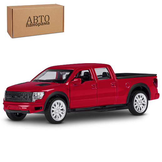 ТМ "Автопанорама" Машинка металлическая 1:52 Ford F-150 SVT Raptor-2, красный, откр. двери, инерция, в/к 16*7,5*5 см в Джамбо Тойз