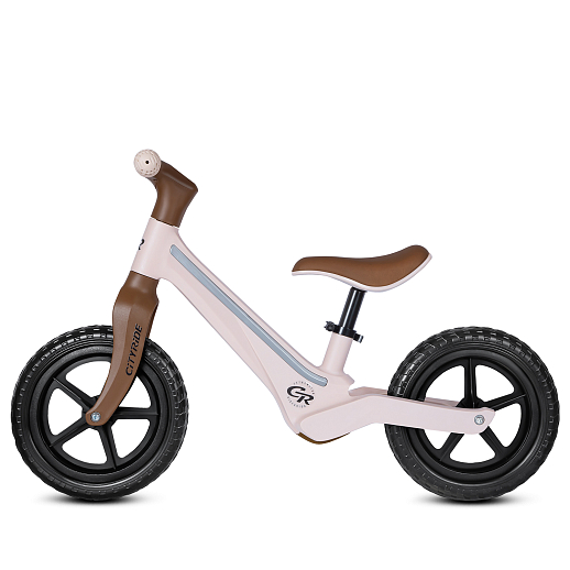 Беговел Cityride, модель CR-BB-07, рама пластик, колеса PU 12", свет, цвет бежевый-коричневый в Джамбо Тойз #4