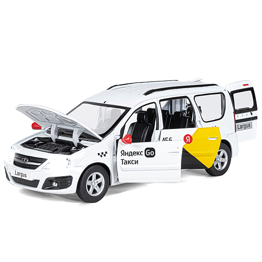 Машинка металлическая Яндекс GO, инерционная, коллекционная модель 1:24 LADA LARGUS, цвет белый, открываются 4 двери, капот, багажник, свет, звук, в/к 24,5*12,5*10,5 см в Джамбо Тойз #5