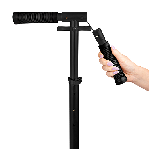 Двухколесный самокат CITYRIDE 200, ал. 50/50%, t-bar сталь, грипсы 135мм TPR, колеса PU 200/200, 86A, подножка, abec 9, черный в Джамбо Тойз #8