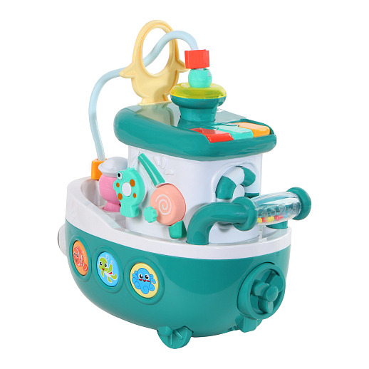 ТМ "Smart Baby" Развивающая игрушка "Кораблик" цвет зеленый, 29 звуков, стихов, мелодий. Сказки и потешки. Свет, звук, регулирующаяся громкость, в/к 26,5x17x26,8 см в Джамбо Тойз #4
